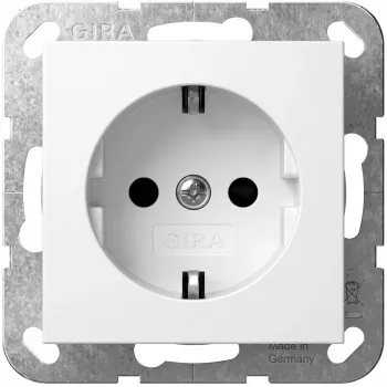 Schuko-Steckdose GIRA SH System 55 Reinweiß Modell 445327 für System 55 Rahmen