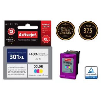 Activejet AH-301CRX Tinte (kompatibel mit HP 301XL CH564EE; Premium; 21 ml; Farbe)