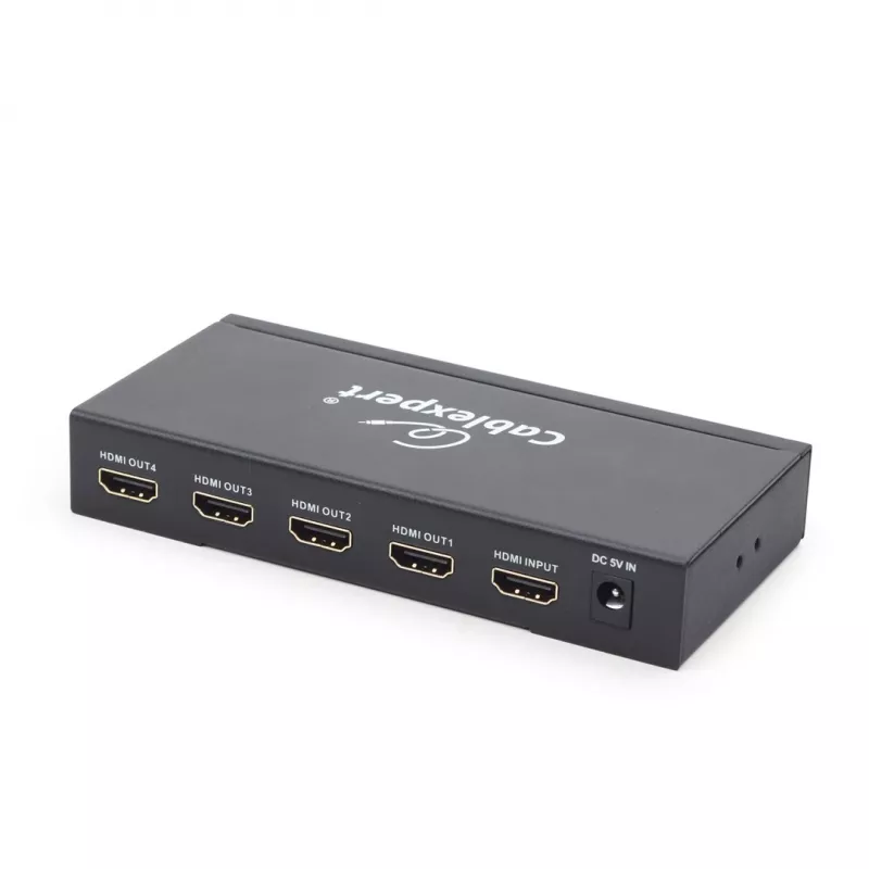 HDMI-Videosplitter GEMBIRD DSP-4PH4-02 — 4× HDMI-Ausgänge, HDMI 1.4, 225 MHz, Stahlgehäuse, 146×73×24 mm
