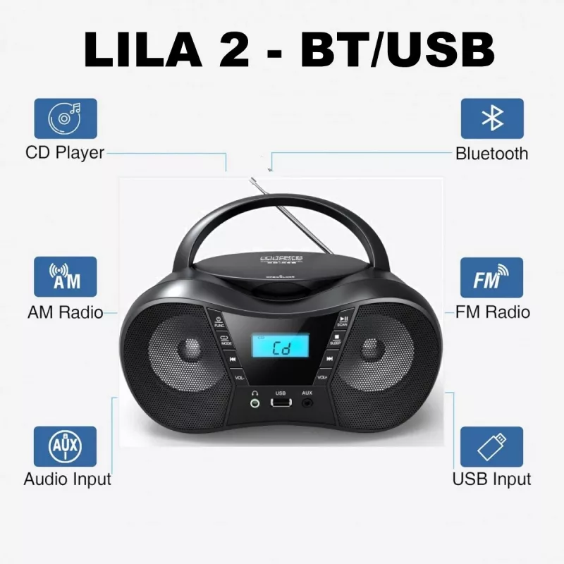 Radioplayer CD LILA2 USB/BT silber