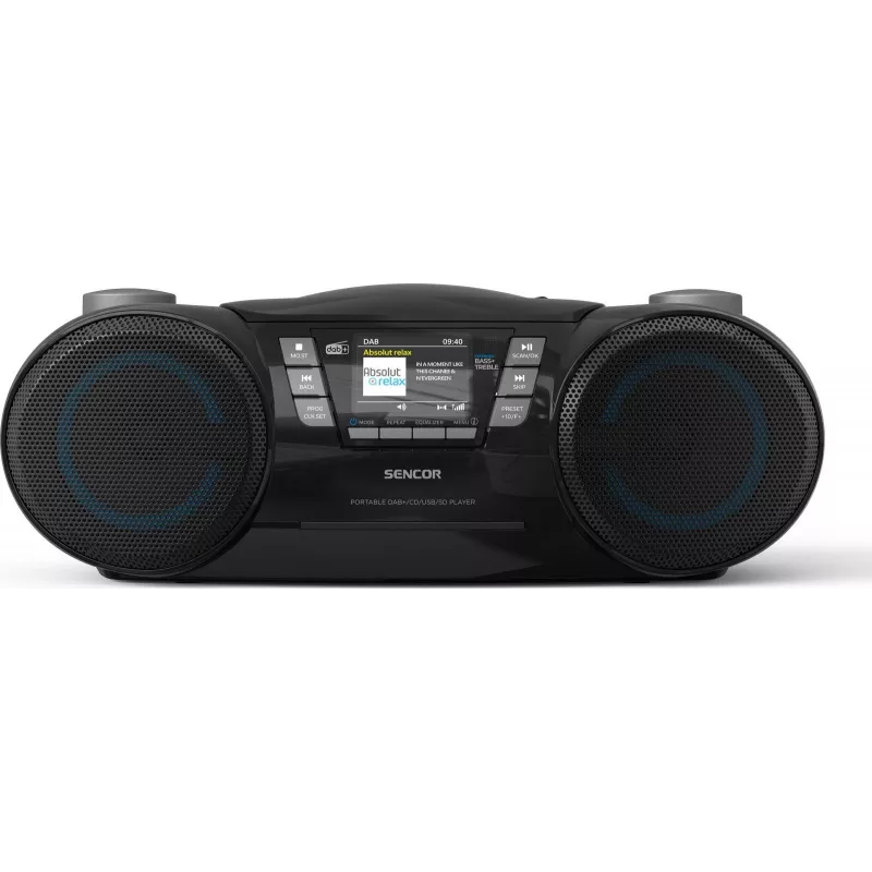 Tragbarer DAB+ CD/MP3/USB/SD Bluetooth-Player SENCOR SPT 6510DB — DAB+, Bluetooth 5.3, 16 W RMS, CD/USB/SD, 2,4 Zoll LCD