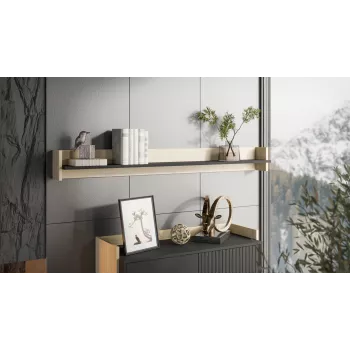 Cama Shelf PORTO 150x18x16.5 Eiche/Schwarz