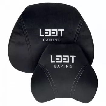 L33T Gaming 160382 Luxuriöses Gaming-Stuhl-Kissen-Set, Memory Foam, Samt, ultrasoft, Schwarz