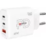 Power charger SKROSS Power Charger 65W PD GaN EU USB‑C 2x — 65W USB‑C GaN-Ladegerät mit zwei USB‑C-Anschlüssen, EU-Stecker