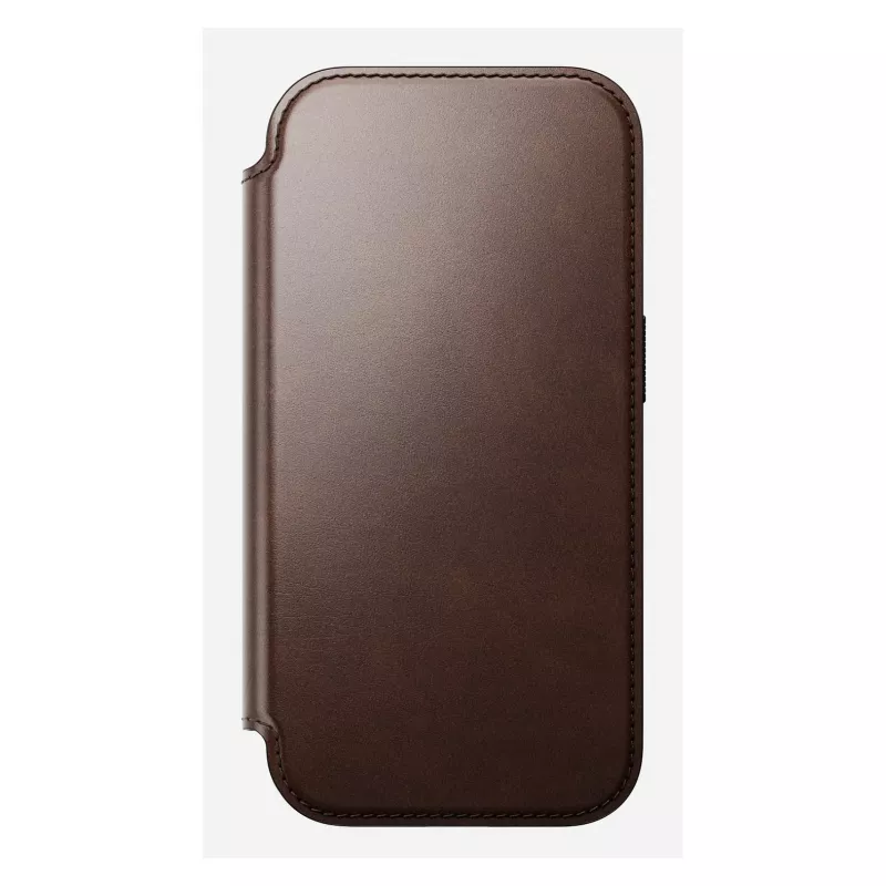 Handyhülle Nomad Modern Leather Folio für iPhone 17 Pro, Leder/Aluminium, 16 cm (6,3 Zoll) braun, 4 Kartenfächer