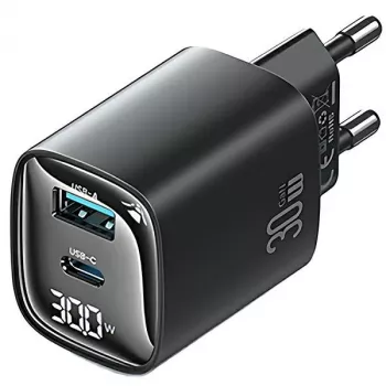 Ladegerät usams CC229 30W GaN USB-C und USB LED kompaktes Reiseladegerät