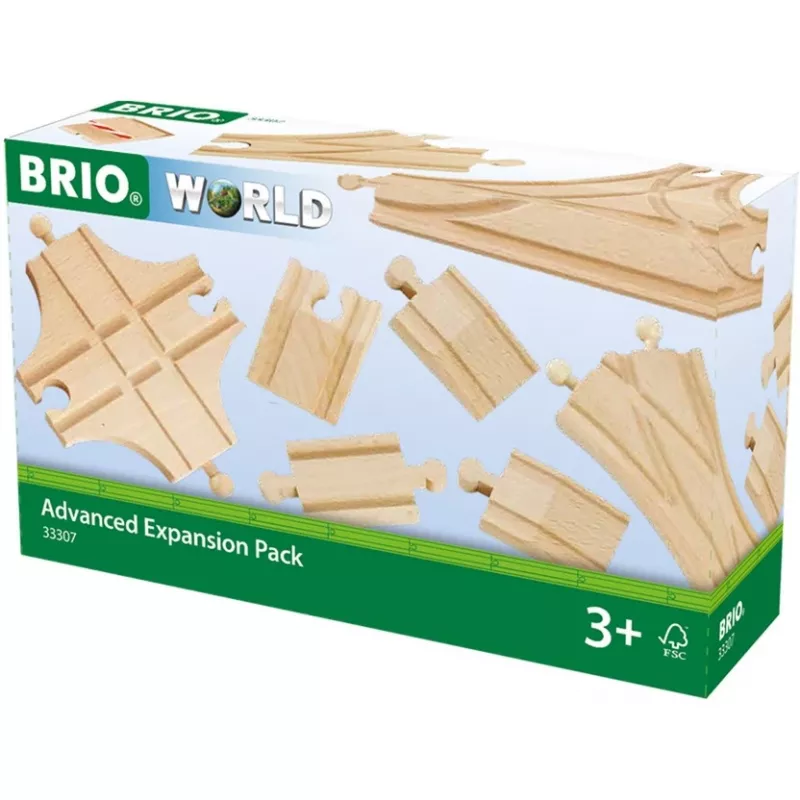 BRIO 33307 Eisenbahnschienen-Set – 11 Holzteile zur Erweiterung