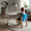 Ergo Office Kinder ergonomisch höhenverstellbarer Schreibtisch, grau, max. 100 kg, ER-417 2cz