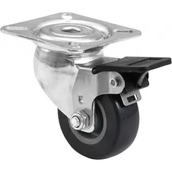 Lenkrolle 50 mm Roadinger 30004016 grau mit Bremse