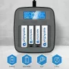 Batterieladegerät everActive NC1000MV2 – Ni-MH 4-Schacht USB-C Ladegerät, 4 Zellen, 5V, schwarz, 110×99×38 mm