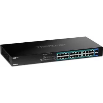 TRENDnet TPE TG262 - Switch - 24 x 10/100/1000 (PoE+) + 2 x SFP - rackmountfähig - PoE+ (380 W)