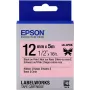Epson Label Cartridge Satin Ribbon LK-4PBK Schwarz/Pink 12mm (5m)