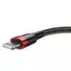 USB-A auf Lightning Kabel Baseus Cafule 2.4A QC 3.0, 1 m — schwarz/rot