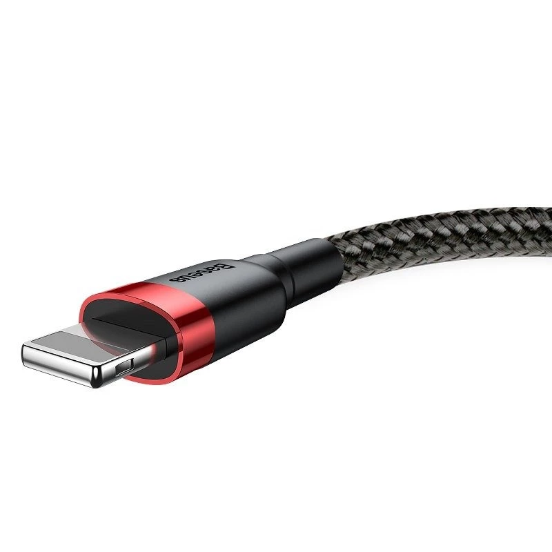 USB-A auf Lightning Kabel Baseus Cafule 2.4A QC 3.0, 1 m — schwarz/rot