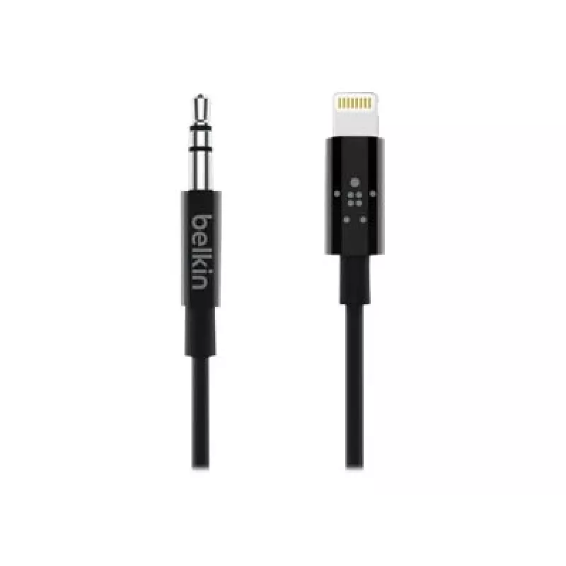 Belkin Kabel Lightning auf Kopfhöreranschluss - Lightning männlich bis Stereo Mini-Klinkenstecker männlich - 91.4 cm - Schwarz - für Apple iPhone (Lig