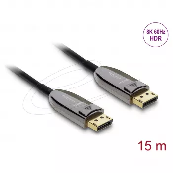 DELOCK Aktives optisches Kabel DisplayPort 2.1 8K 60 Hz 40 Gbps 15 m