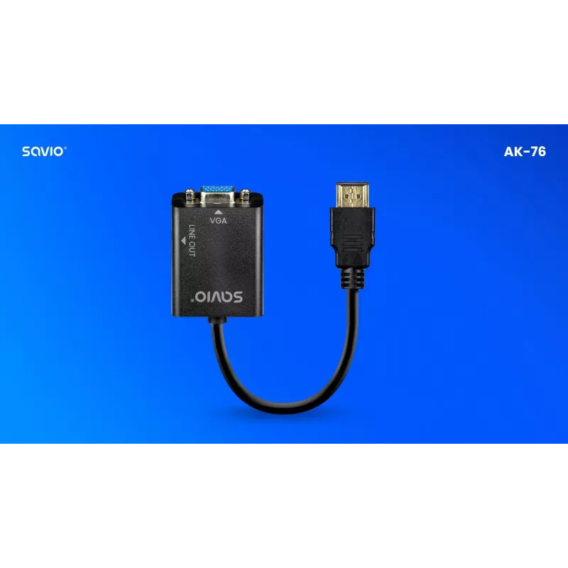 Adapter HDMI-VGA mit Audio AK-76 Savio SAVAK-76