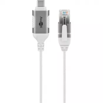 Goobay Ethernet-Kabel USB-C 3.1 zu RJ45 schlank 2 m - verbindet Router oder Modem (74387)