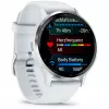 Smartwatch GARMIN Venu 3 – 1,4 Zoll AMOLED, 45 mm Gehäuse, GPS, Wi‑Fi, 8 GB, Silber/Weiß, Silikonarmband