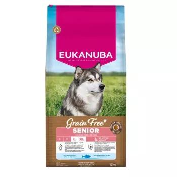Trockenfutter für Hunde EUKANUBA EUK DOG SR LR GF OF 12 kg — Senior, getreidefrei, Fisch, 12 kg, Protein 25,5 %, Fett 12 %