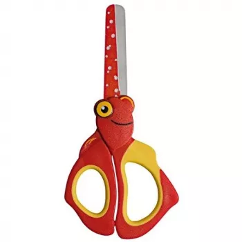 WEDO 73 6001 Kinder-Bastelschere, gerader Schnitt, 130 mm, rot-gelb