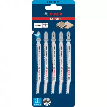 Bosch EXPERT ‘HARDWOOD 2-SIDE CLEAN’ T308 BF Stichsägeblatt Bimetall 5 Stk.