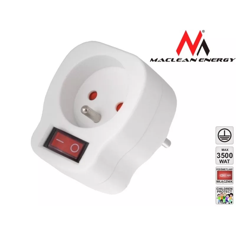 Steckdose MACLEAN AC-Steckdose MCE13 mit Schalter