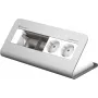 Kindermann CablePort desk² 80 4-fach - Gehäusedose - aufputzmontierbar - Stromversorgung X 2 - eloxiertes Aluminium (7430000252)