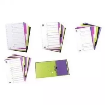 Trennblätter Oxford myColour A4 Blank Assorted Colours 12 Stück