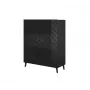 Shelving unit ABETO 100.5 x 40 x 121.5 cm schwarz/glänzend schwarz