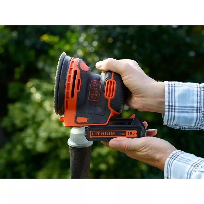 Schwarz & Decker BDCROS18N-XJ tragbarer Schwingschleifer 12000 U/min Schwarz, Orange