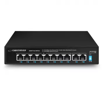 Esperanza ENS106 10-Port-PoE-Switch 10/100 96 W