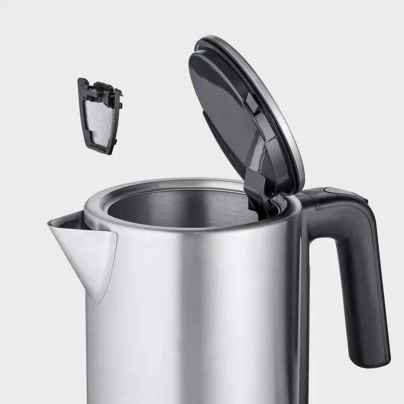 Wasserkocher SEVERIN WK 3449 — 1,7 L, 2400 W, Edelstahl/Kunststoff, schwarz-silber