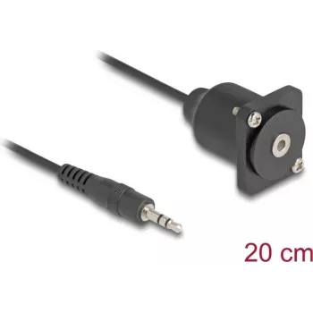 DeLOCK Audiokabel 88150 3,5 mm Stecker auf Buchse 0,2 m Schwarz