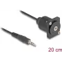 DeLOCK Audiokabel 88150 3,5 mm Stecker auf Buchse 0,2 m Schwarz