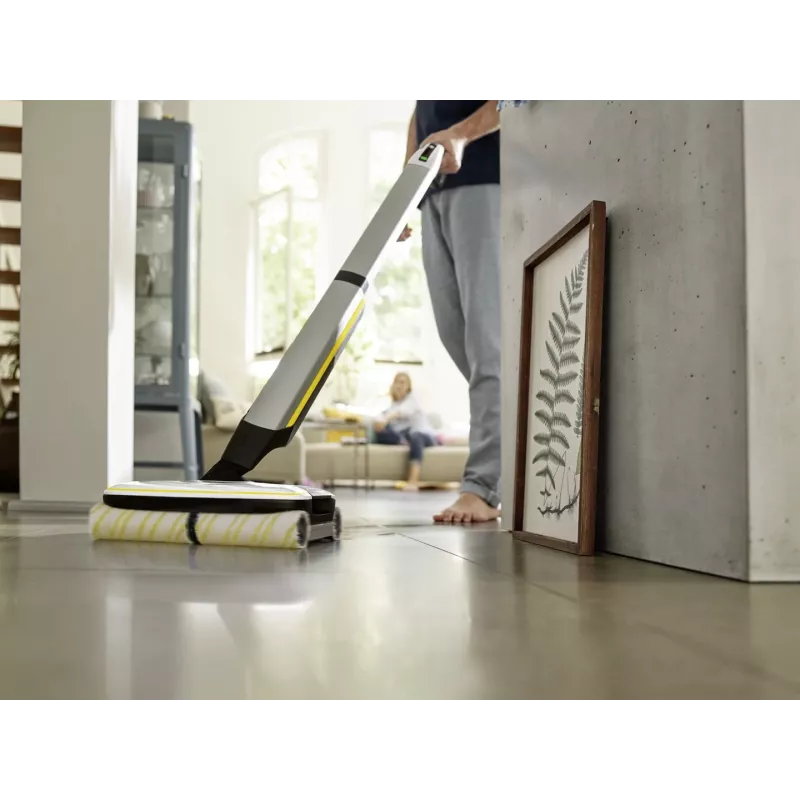 Kärcher FC 7 CORDLESS Elektrischer Besen Akku Nass Bagless Schwarz, Weiß, Gelb 2,85 Ah