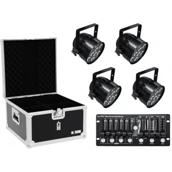LED PAR-56 Lichtset EUROLITE 20000411 — 4x HCL PAR-56 Scheinwerfer mit Flightcase und Controller