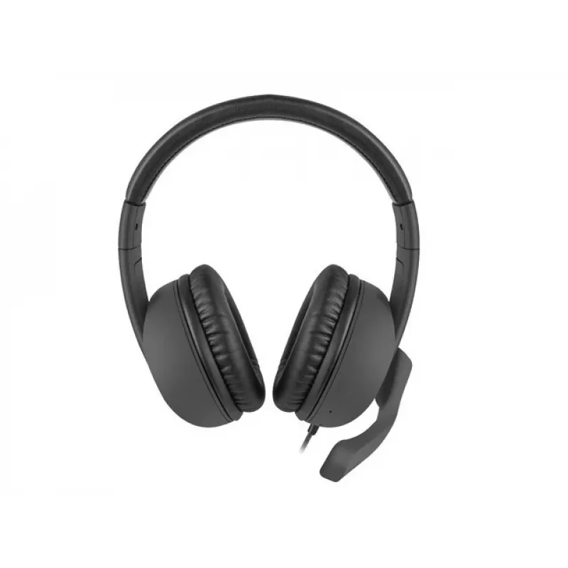 Kabelgebundenes binaurales Headset NATEC Rhea mit Bügelmikrofon, 3,5-mm-Anschlüsse, 2,2 m Kabel, 32 Ω Impedanz