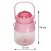 Trinkflasche Extralink Schulflasche mit Strohhalm und Trageband 1 L pink