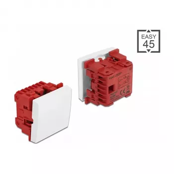 Druckschalter DELOCK Easy 45 2P 250V 10A Weiß, 45×45×37 mm