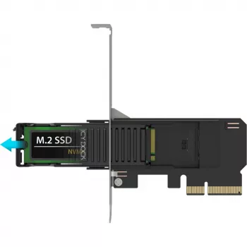 ICY DOCK MB305M4P-B Wechselrahmen M.2 NVMe SSD auf PCIe 4.0 x4 Adapterkarte