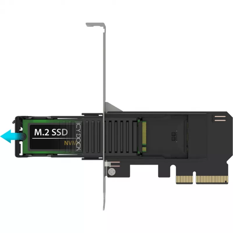ICY DOCK MB305M4P-B Wechselrahmen M.2 NVMe SSD auf PCIe 4.0 x4 Adapterkarte