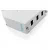 DIN-Schienen-Glasfaser-Spleißverteiler DIGITUS DN-96894 — abgewinkelt, 6 SC SX / LC DX, Aluminium, grau