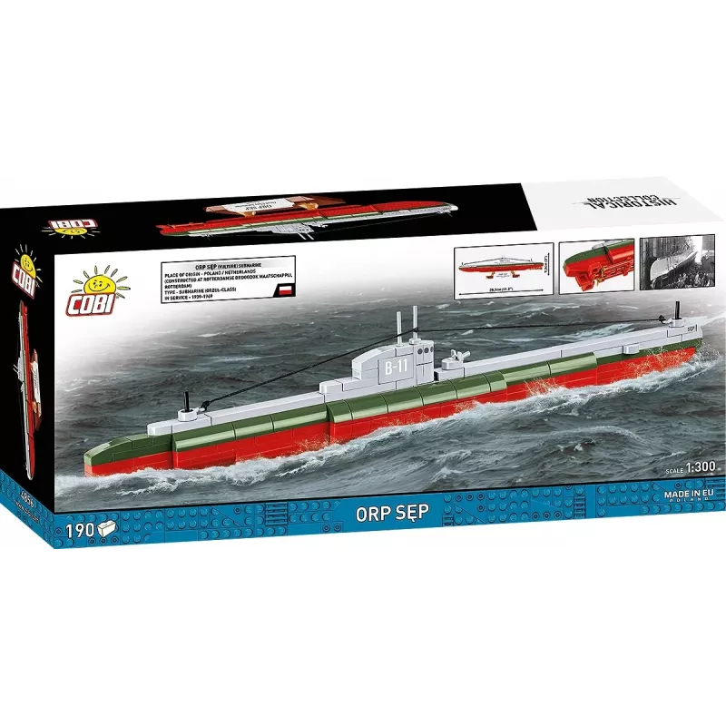 Plastikmodellbausatz Cobi Polnisches U-Boot ORP Sęp Maßstab 1:300 (COBI-4856)