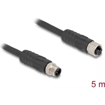 DeLOCK Sensor-/Aktorkabel 80522 5 m RST M12 Schwarz