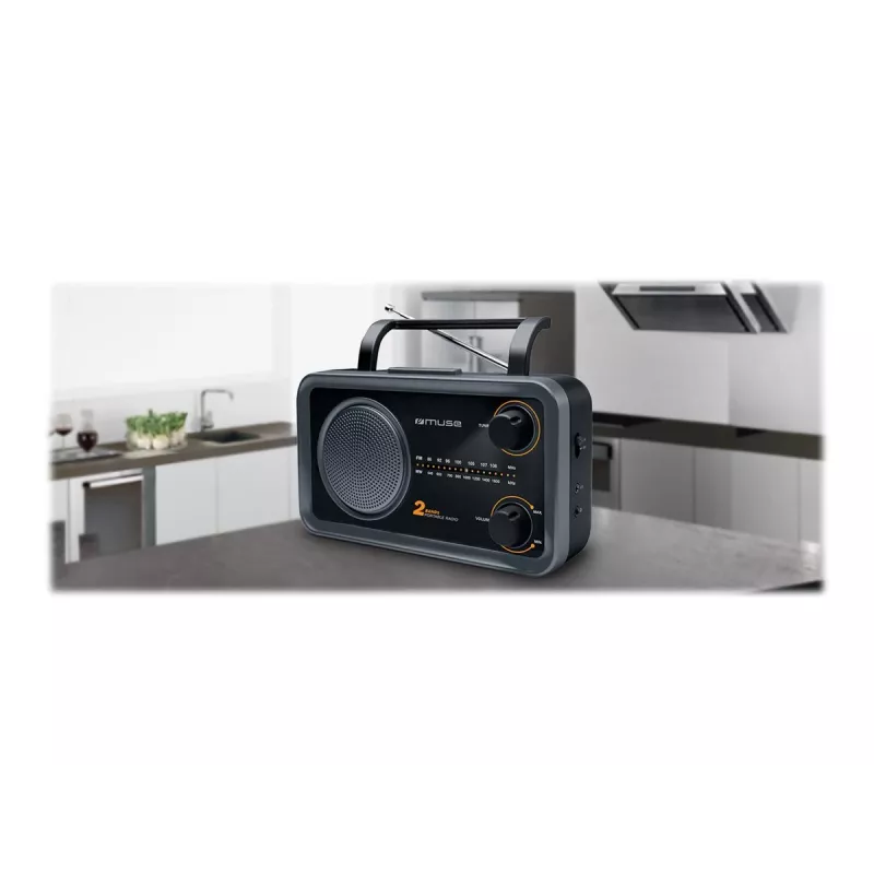 Muse | 2-Band-Tragbares Radio | M-06DS | AUX-Eingang | Grau