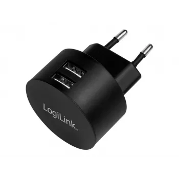 USB-Steckdosenadapter LogiLink PA0218 2x USB-Anschluss für Schnellladung 10,5 W