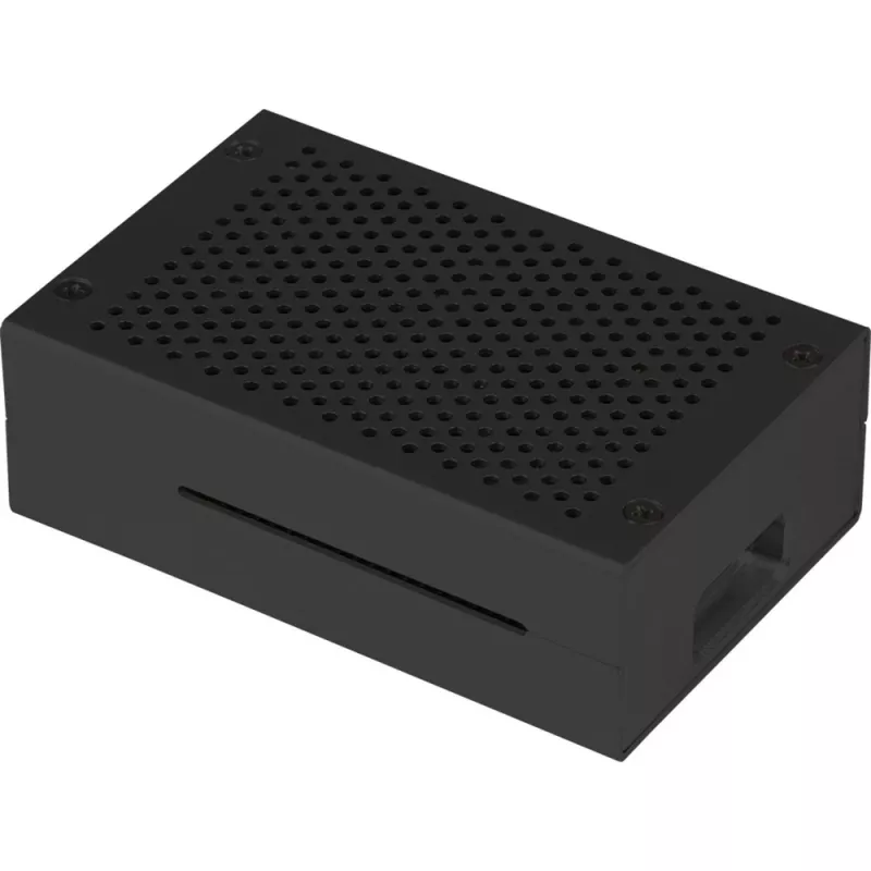 Aluminiumgehäuse für Raspberry Pi 4 B von JYT, Modell RB-AlucaseP4+01B, schwarze Ausführung