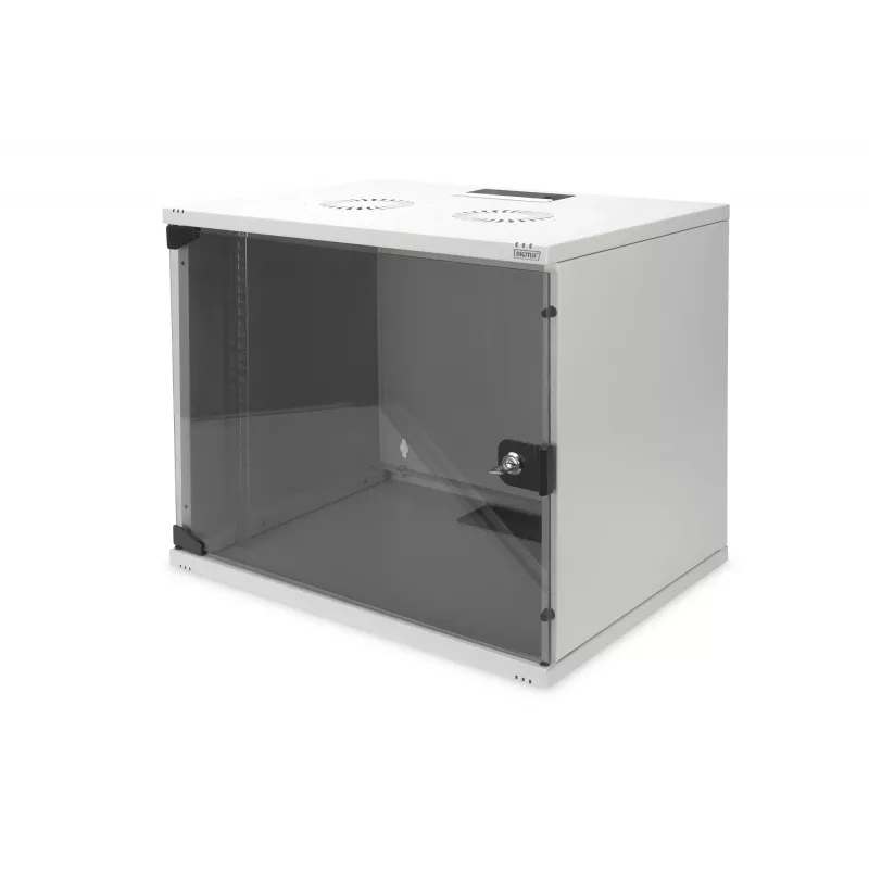 19 9U SOHO Digitus Wandschrank, grau, Glastür