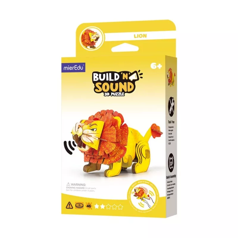 MierEdu Build and Listen 3D Puzzle - Löwe